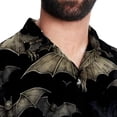 thumbnail image 5 of Bats Men's Short Sleeve Casual Printed Button Down Beach Shirt Summer Unisex Top, 5 of 6