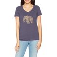 thumbnail image 2 of Hanes 00617914394097 Womens Pattern Elephant Short Sleeve V-Neck Tee, Navy Heather - Extra Large, 2 of 3