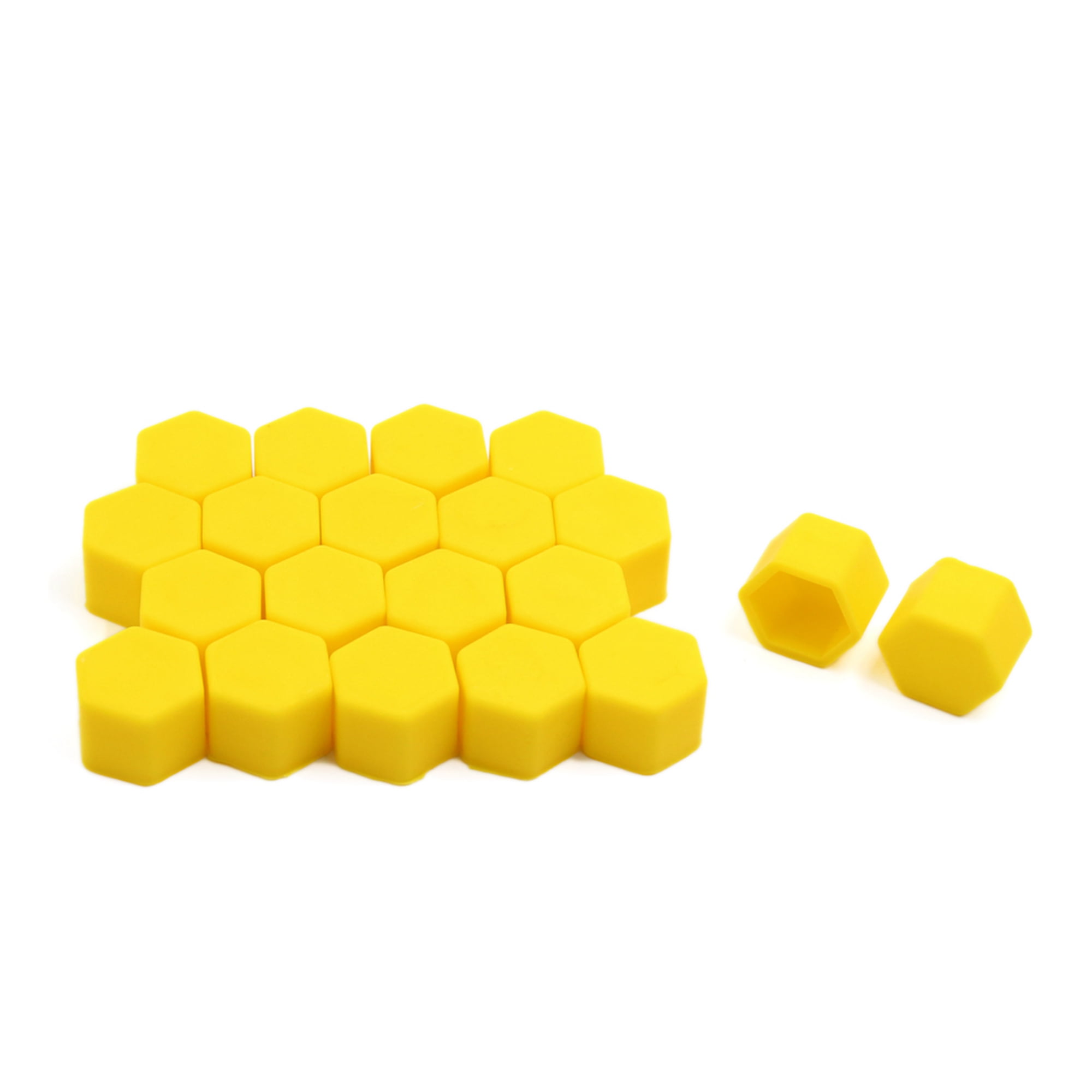 Unique Bargains 20pcs 19mm Yellow Luminous Silicone Auto Car Wheel Lug Nut Bolt Hub Screw Cover