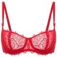 thumbnail image 1 of Sostén DOBREVA 34F Balconette de Encaje Sin Relleno Push Up Rojo, 1 of 5