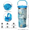 thumbnail image 2 of 30 Oz Sea Turtle Tumbler with Handle Lid and Flip Straw,Double Wall Vacuum Stainless Steel Watercolor Ocean Turtle Cup,Water Bottle,Travel Coffee Mug,Hawaiian Sea Turtle Decor,Accessories, 2 of 6