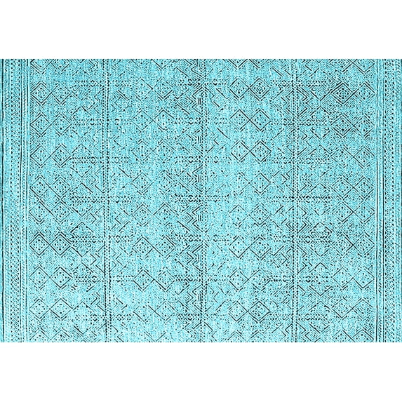 Ahgly Company Indoor Rectangle Oriental Light Blue Industrial Area Rugs, 5' x 8'