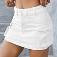 thumbnail image 2 of gvdentm Jean Skirt Low Waist Cargo Skirt Women Button Mini Cargo Denim Skirt with Pocket Mini Skirt WH2,M, 2 of 6