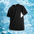 thumbnail image 2 of XIYON Men's T-Shirts 2026 Summer Color Block Silk Short Sleeve T Shirt Mesh Loose Fitting Running Breathable Beach Vacation Top, 2 of 3