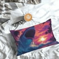 thumbnail image 3 of Salouo Hawaiian Island Beach Shark Pattern Pillow Cases,1PC Pillow Covers with Envelope Closure Decorative Pillow Case for Bed Couch,Pillows Not Included-16"x24", 3 of 6
