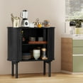 thumbnail image 6 of Wirrytor Modern Fluted Sideboard Buffet Cabinet with Sliding Doors, Black Storage Credenza for Living Room, Dining Room, and Entryway, Space-Saving Console Table with Adjustable Shelves, 6 of 10