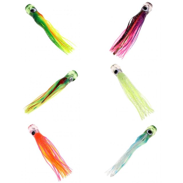 6pcs Suave Calamar Pulpo Cebo Marlin Atún Trolling Señuelo Pesca de Mayor
