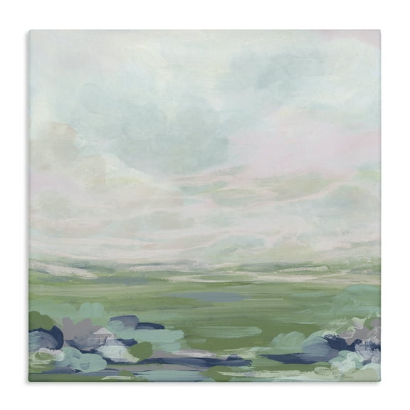 Stupell Industries Faded Grassland View Landscape & Nature Painting Wrapped Canvas Art Print Wall Art, 17 x 17