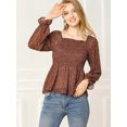 thumbnail image 3 of INSPIRE CHIC Blouse à Épaules Dénudées Manches Longues Évasées Imprimé Floral pour Femmes, 3 of 4