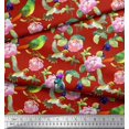 thumbnail image 3 of Soimoi Cotton Poplin Fabric Leaves,Floral & Hummingbird Bird Fabric Prints By Yard 56 Inch Wide, 3 of 3