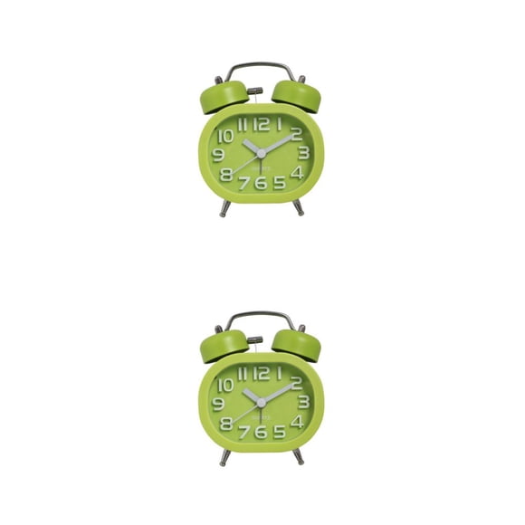 Methold Despertador Reloj sin garrapatas con luces nocturnas Tipo de puntero Relojes de escritorio de metal Decoración Campanas de Type3 NO3