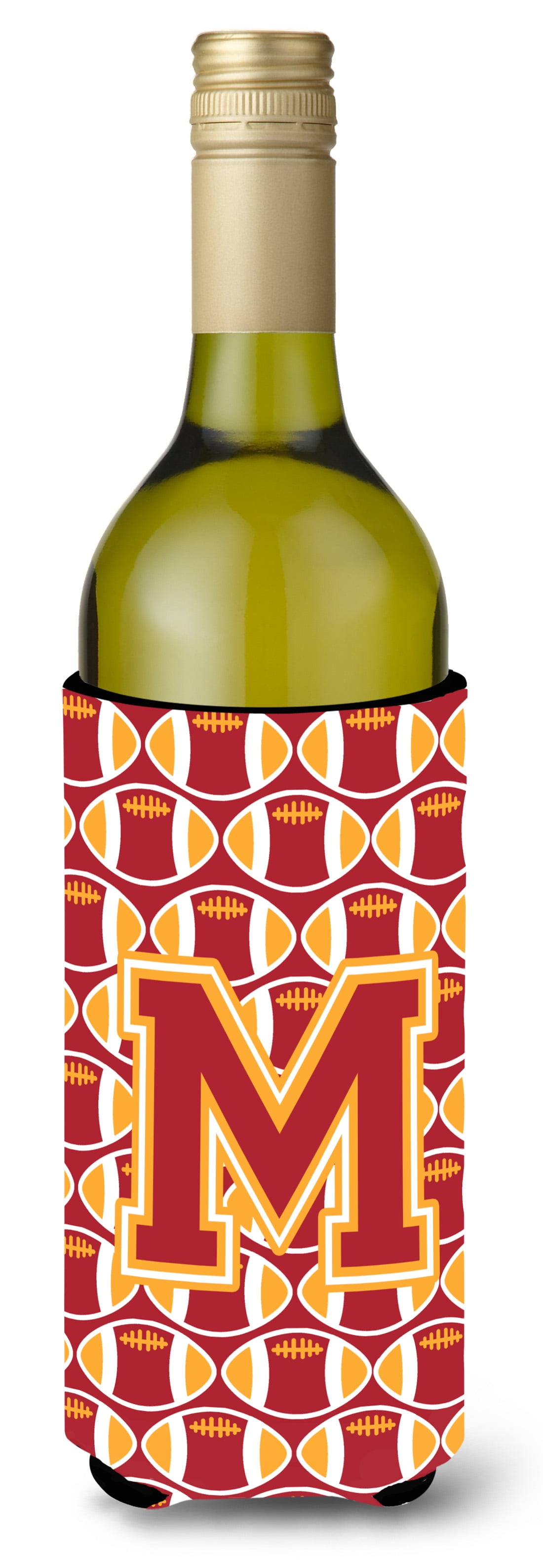 Letter S Football Cardinal and Gold Wine Bottle Beverage Insulator Hugger CJ1070-SLITERK 