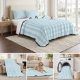 thumbnail image 6 of Full Quilt Set 78''x90'', Aqua Blue Green Lightweight Bedspread Coverlet Set with 2 Pillow Shams, Checkered Plaid Gingham Lattice Trellis Breathable All Season Quilt Bedding for Bedroom/Guest Room, 6 of 9