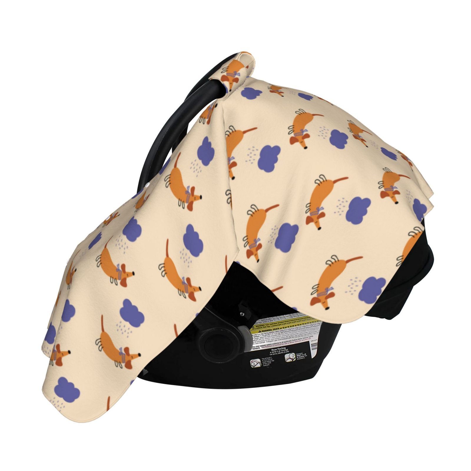 Naloa Dachshund Baby Car Seat Cover, Breathable Baby Carrier Cover, Multiuse Baby Carrier Cover & Nursing Breastfeeding Cover