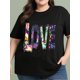thumbnail image 1 of Words Floral Regular Size Picnic Novelties Top Tees Unisex Supplies Comfortable Comfy New Arrivals Sporty Career Marathon T Shirt Wedding Women Under Shirt Absorb Sweat Art New Arrivals Gift, 1 of 7
