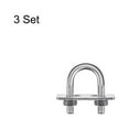 thumbnail image 3 of Unique Bargains Round U-Bolts 3 Sets 29mm Inner Width 54mm Length M8 with Nuts and Plates, 3 of 5