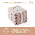 thumbnail image 2 of TOWN & COUNTRY EVERYDAY 4-Piece Textured Windowpane Bath Towel Set, 30"x58", 100% Cotton, Plush & Absorbent 550GSM, Blush, 2 of 8