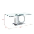 thumbnail image 4 of 7-Piece 70" Glass Dining Table Set, Tempered Glass Top with Double O-Shape Frame & Stainless Steel Base, 6 Velvet Chairs with Stainless Steel Legs, 4 of 6