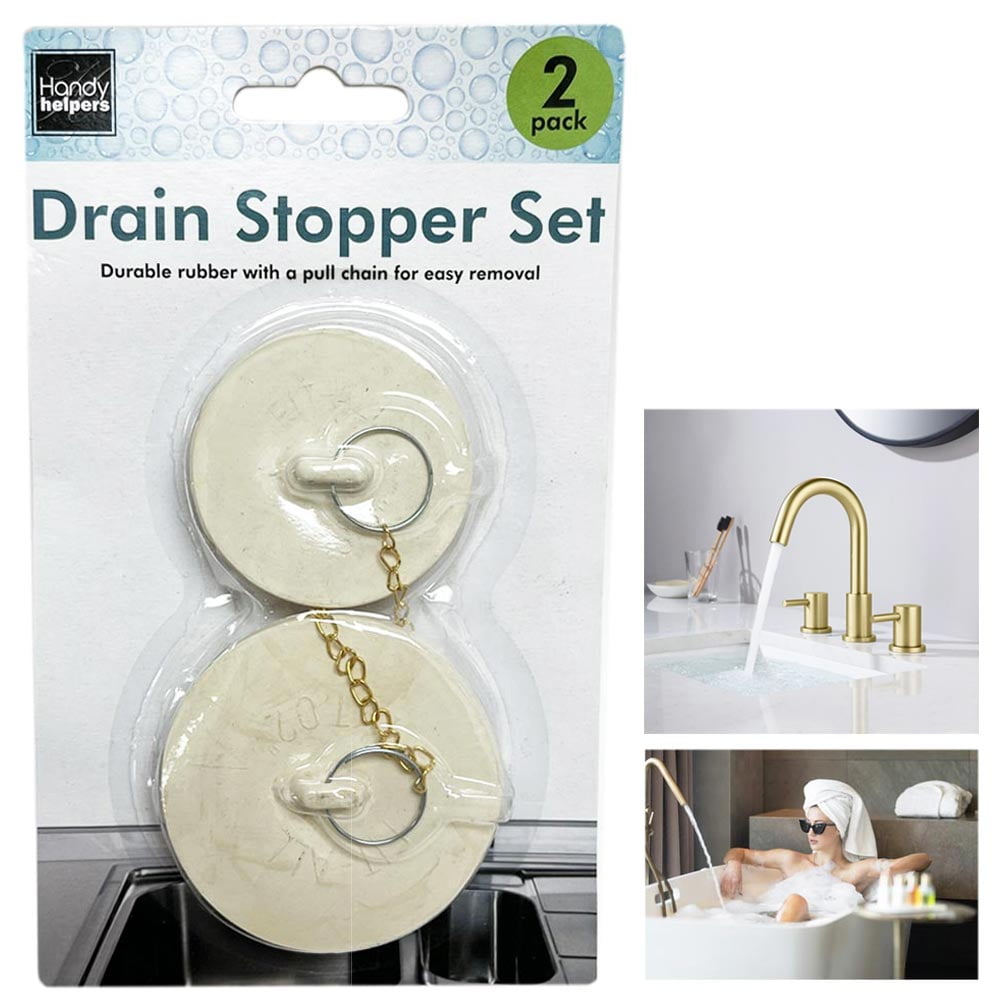 Handy Housewares 2pc Durable Rubber Sink Drain Stopper Plug Set