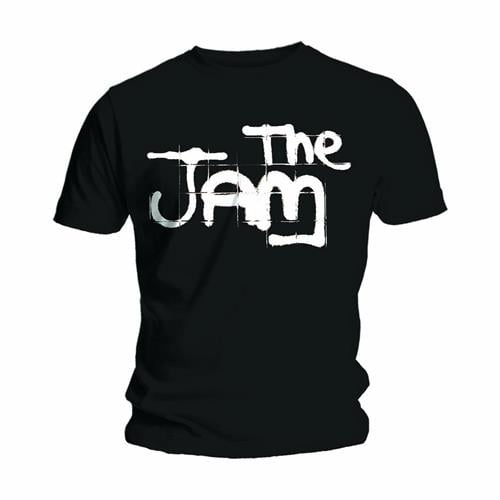 The Jam T Shirt Classic Spray Written band Logo Official Mens Black