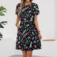 thumbnail image 2 of Minimal Memphis 80s Style Pattern Dress Summer Street Style Dresses Female Short Sleeve Printed Sundress, 2 of 7