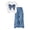 Blue, variant on CYRBOKO Girls Outfit Sets, Elastic Waist Two-piece Casual Short Sleeve T-Shirts with Wide-leg Pants Blue Size 10 T