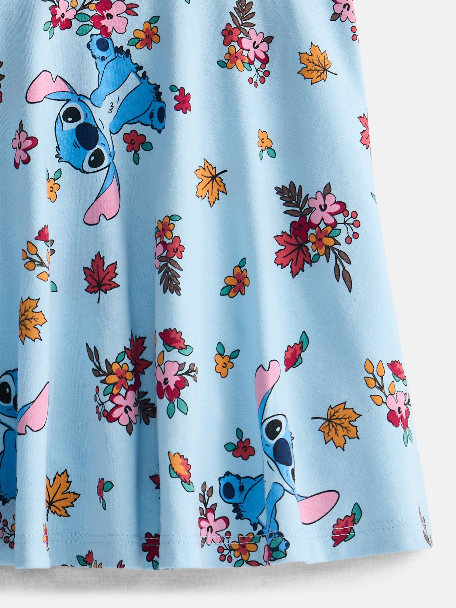 Stitch Girls Print Skater Dress with Short Sleeves, Sizes 4-12