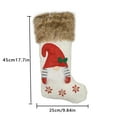 thumbnail image 4 of HUUXIW Christmas Stocking Knitted Socks Santa Claus Candy Bag Xmas Tree Ornament Home Decoration, Red, 1pc, 4 of 8