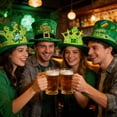 thumbnail image 2 of 4 Pcs St. Patrick's Day Paper , Shamrock Craft Hat with Elastic Bands, Irish Party Paper Hats for St. Patrick Party Supplies Decoration Classroom Craft Activity, 2 of 6