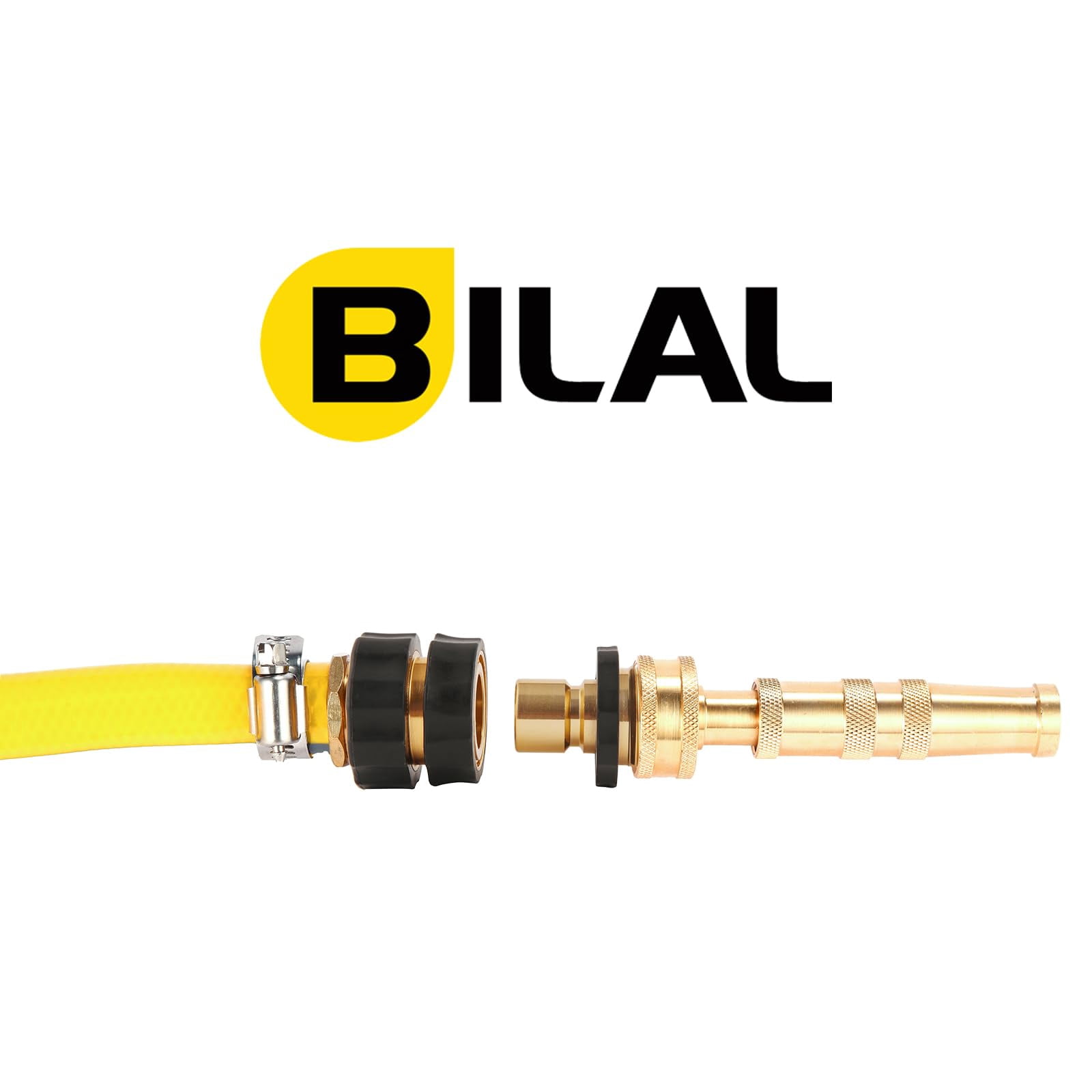 BILAL 6 Set Quick Connect Hose Fittings for Garden Hose Quick Connector with Gasket, 3/4 Inch GHT Male and Female Attachment Quick Release Water Hose Adapter