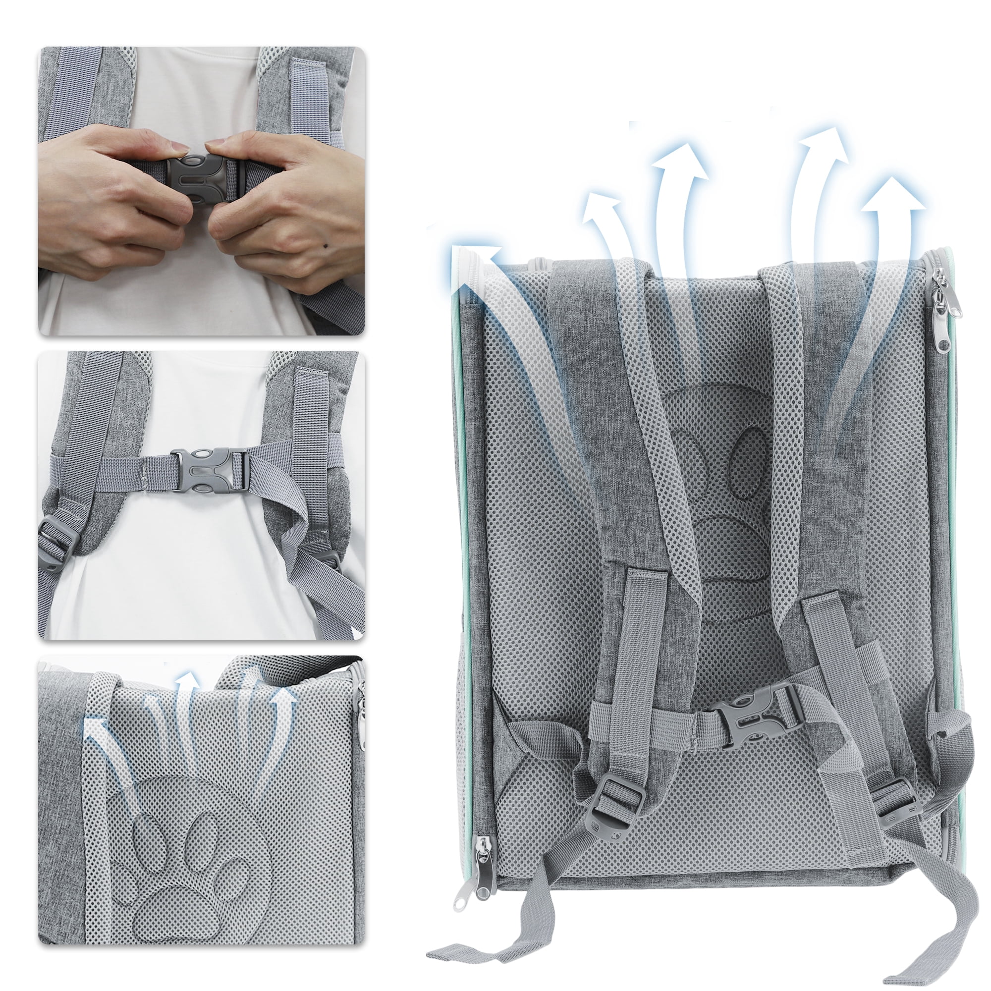 Unique Bargains Comfortable Foldable Pet Backpack for Cats and Small Dogs