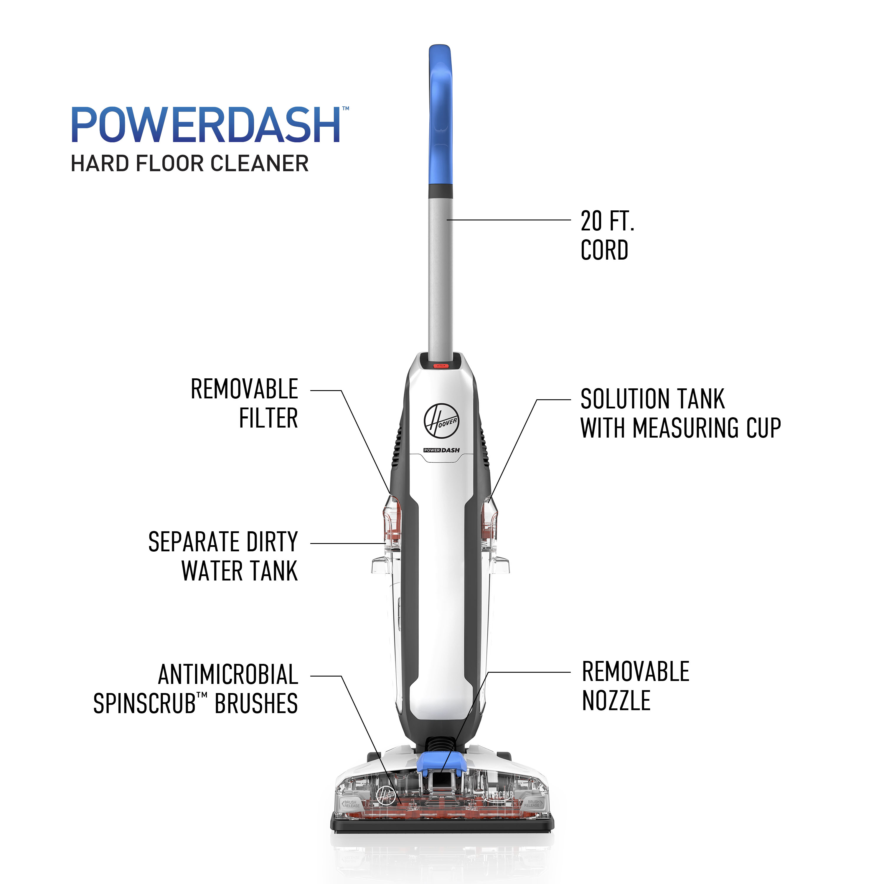 Hoover PowerDash Hard Floor & Multi-Surface Upright Cleaner, FH41010 - image 4 of 14