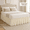 Beige, variant on Ruffled Bed Skirt with Split Corners, 12 Inch Drop Microfiber Bed Skirt with Platform for Box Spring and Bed Frame