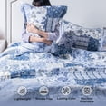 thumbnail image 3 of Kasentex Vintage Blue Patchwork Floral Quilt Set - All Season Bedding, 3 of 7