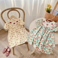 thumbnail image 5 of Vestido de niña con volantes y bordado de fresas Vestido de muñeca de manga corta con estampado de frutas de verano para niños, 5 of 5