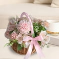 thumbnail image 5 of hulanddfd Wicker Rattan Flower Basket, Small Basket with Handle Candy Storage Basket for Home Decoration(Pink), 5 of 6