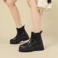 thumbnail image 2 of Mepaouo Women's Short Rain Boots Rubber Waterproof Elastic Slip on Chelsea Ankle Garden Shoes(Black,8), 2 of 7
