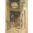 thumbnail image 2 of Cavaliere Pio Joris 18x24 Gold Ornate Framed and Double Matted Museum Art Print Titled - Italian Courtyard and Figures (1843-1921), 2 of 4