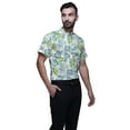 thumbnail image 2 of BESTMAN Chemise en Coton pour Hommes Manches Courtes Imprimée Col Mandarin Chemise Décontractée, 2 of 5