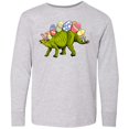 thumbnail image 3 of Inktastic Easter Bunny Stegosaurus with Eggs and Pink Ears Long Sleeve Youth T-Shirt, 3 of 5