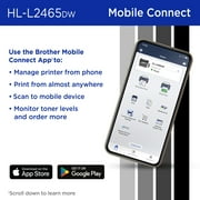 Brother Wireless HL-L2465DW Compact Monochrome Multi-Function Laser Printer with Print, Copy and Scan, Duplex and Mobile Printing