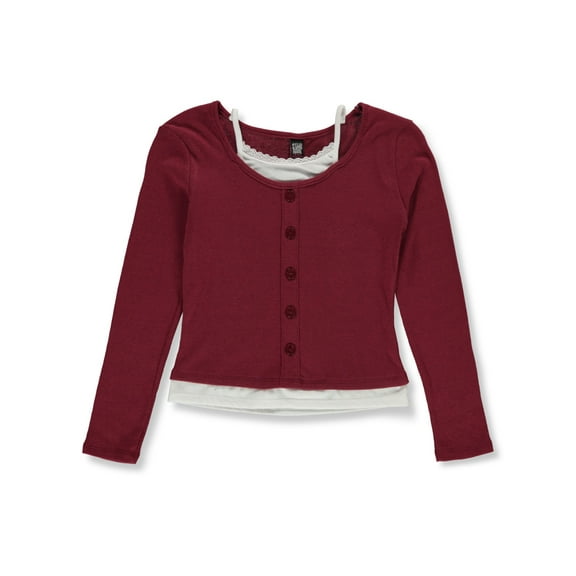 Star Ride Girls' Layered Top Color: rhododendron Size: 14 - 16