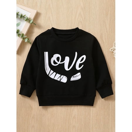 

Sunisery Toddler Infant Baby Boy Valentines Day Sweatshirt Love Print Long Sleeve Crewneck Pullover Tops