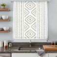 thumbnail image 5 of Boho Sage Green Geometric Sheer Curtains 54 Inches Long, Vintage Southwestern Stripes Light Filering Curtains, Breathable Simi Curtain Privacy Drapes for Kitchen Bathroom Small Window Treatment, 5 of 9