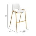 thumbnail image 3 of Desi Barstool White & Gold Barstool, Modern Style, Plush and durable faux leather fabric, Plywood, Indoor Bar, 3 of 10