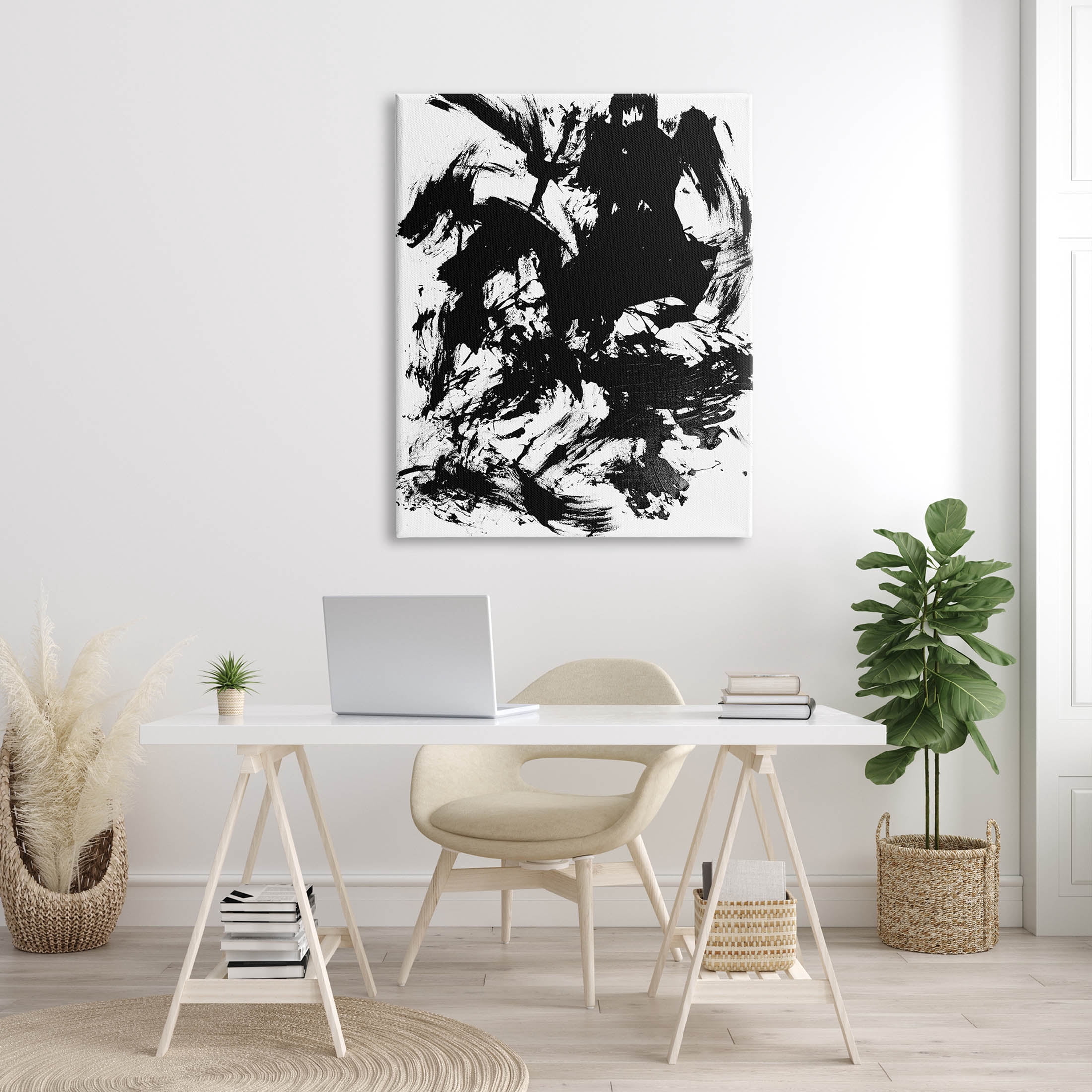 Contemporary Asymmetrical Composition Abstract Graphic Art Gallery Wrapped Canvas Print Wall Art