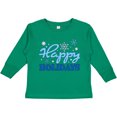 thumbnail image 3 of Inktastic Happy Holidays Blue Snowflakes Boys or Girls Long Sleeve Toddler T-Shirt, 3 of 5