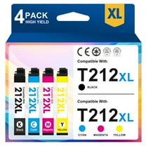 212 Ink Cartridges 4 PACK Compatible for Epson 212 212XL T212XL T212 Ink for WF-2850 XP-4105 XP-4100 WF2850 XP4105 XP4100 Printers, 212 XL Black,Cyan,Magenta,Yellow