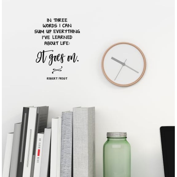About Life It Life Goes On Robert Frost Wall Quotes Home Decor Decal Sticker 12x9-Inch Black