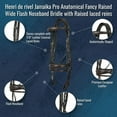 thumbnail image 2 of Henri de rivel Jamaika Pro Anatomical Fancy Raised Wide Flash Noseband Bridle with Raised laced reins-Australian Nut-Cob, 2 of 6